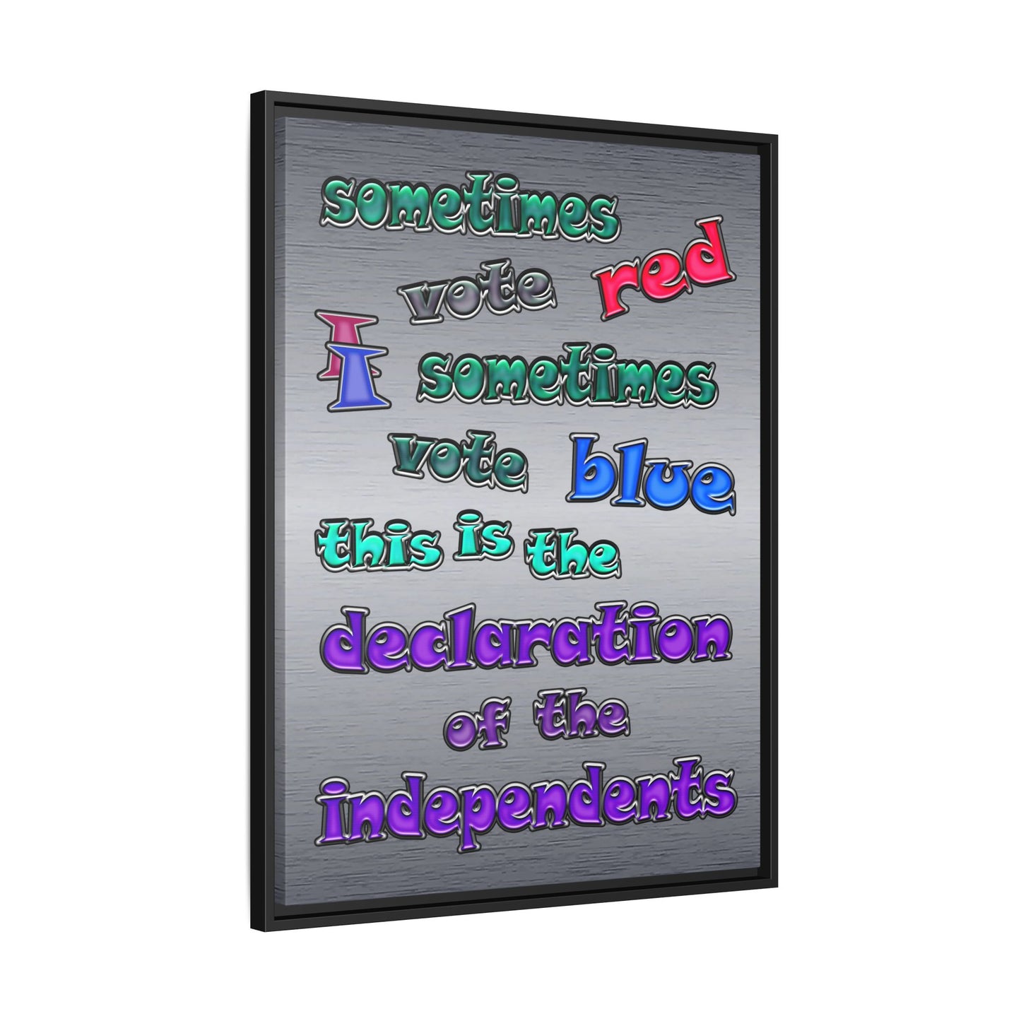 declaration of the independents - framed canvas art (brushed nickel)