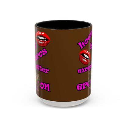 hoes b4 bros - Accent Mug (brown)