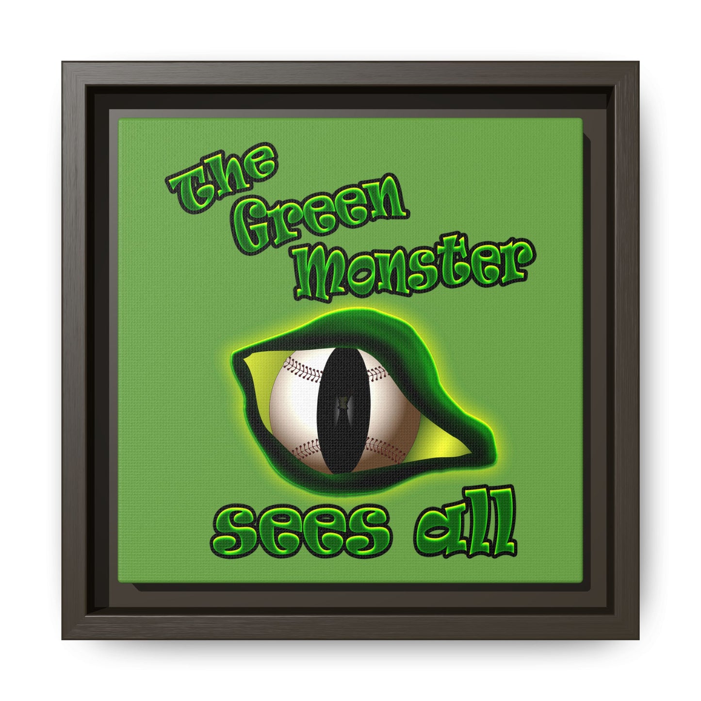 green monster - framed canvas art (green)