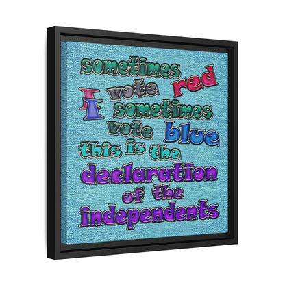 declaration of the independents - framed canvas art (faded blue)