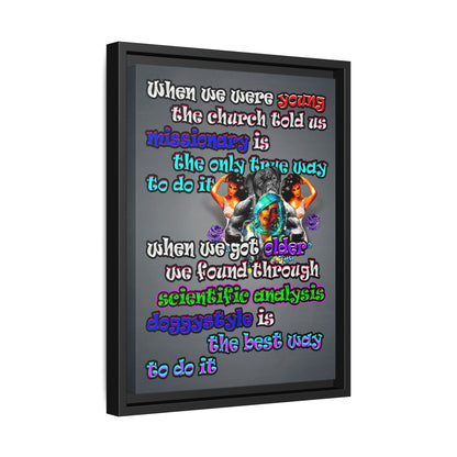 doggystyle - framed canvas art (grey-light grey)