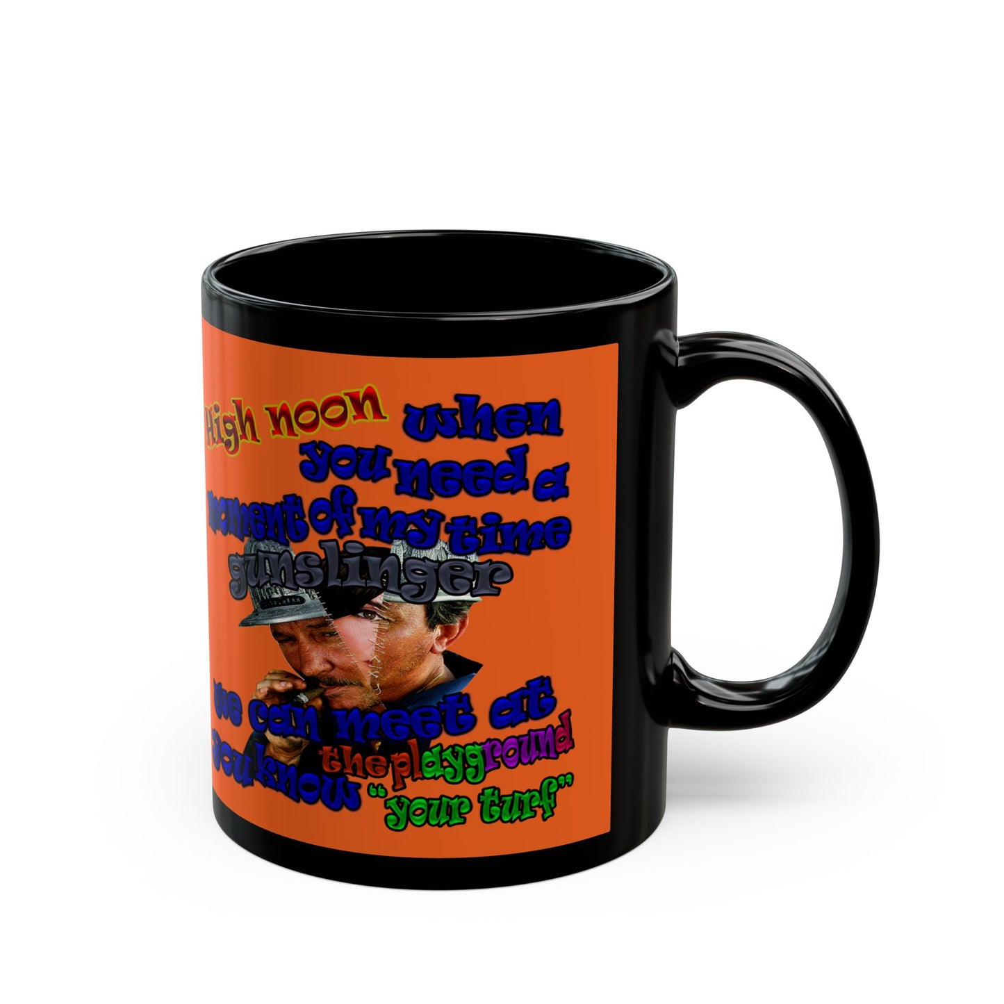 high noon - Black Mug (orange)