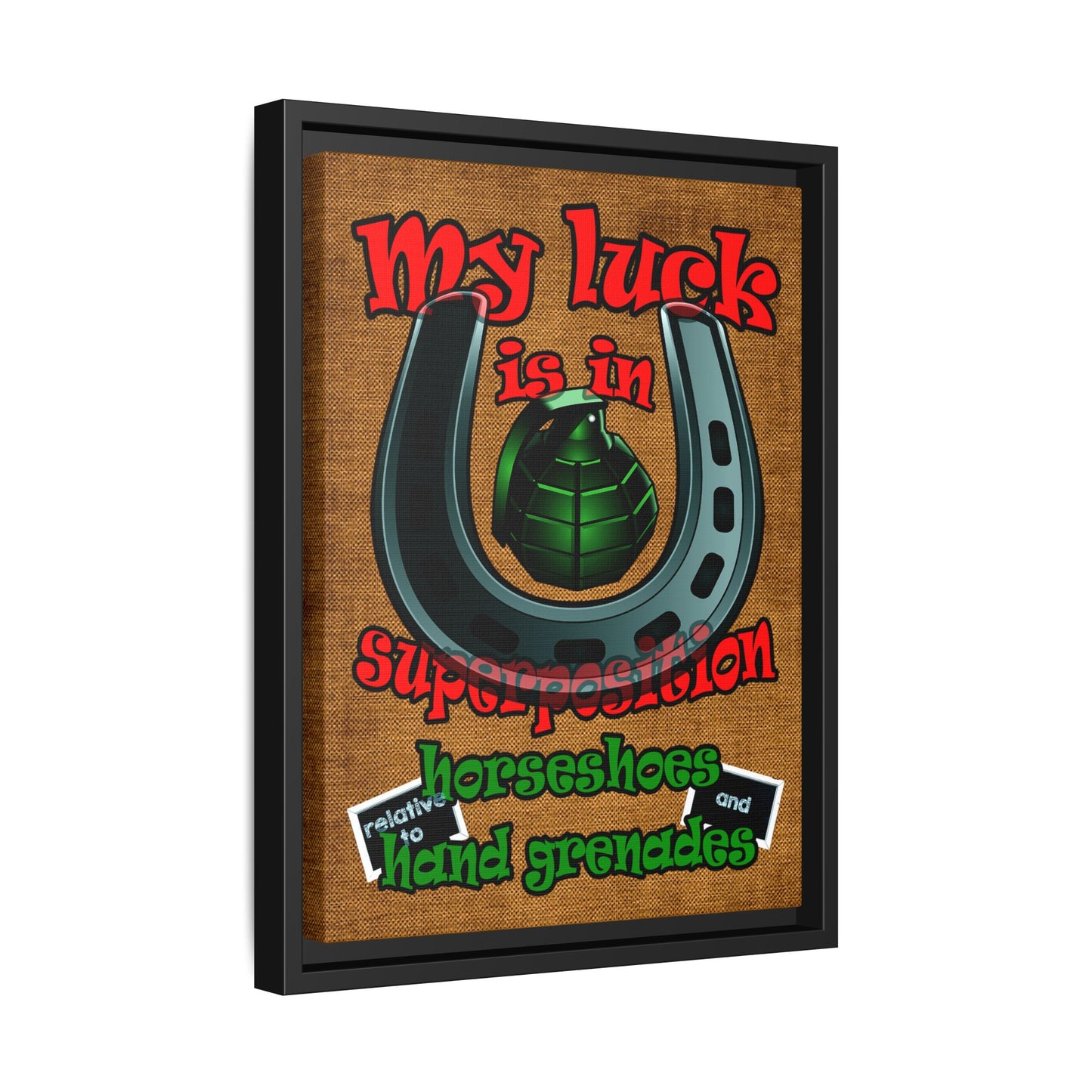 my luck - framed canvas art (brown papyrus)