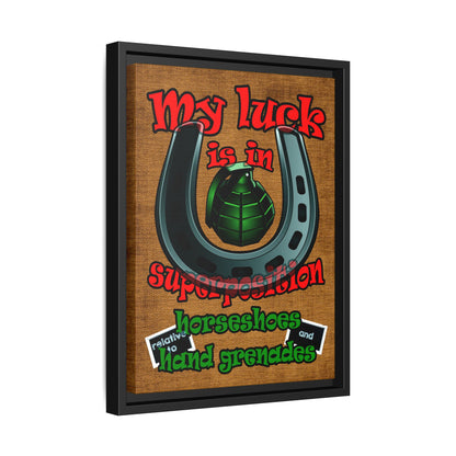 my luck - framed canvas art (brown papyrus)
