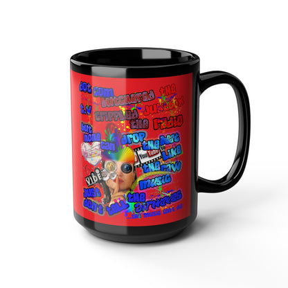 drop the beat - Black Mug (red)