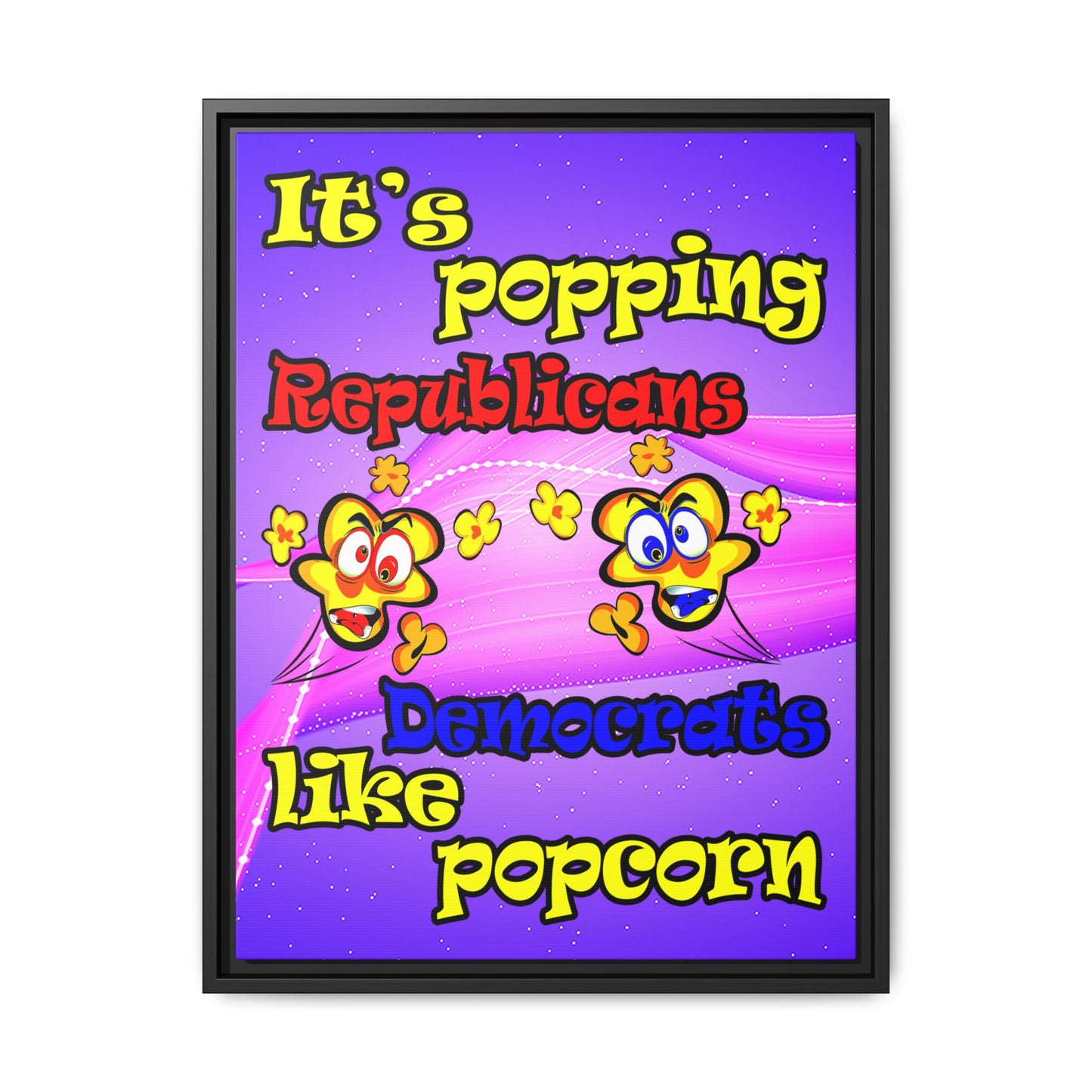 popping like popcorn - framed canvas art (purple-pink wave)