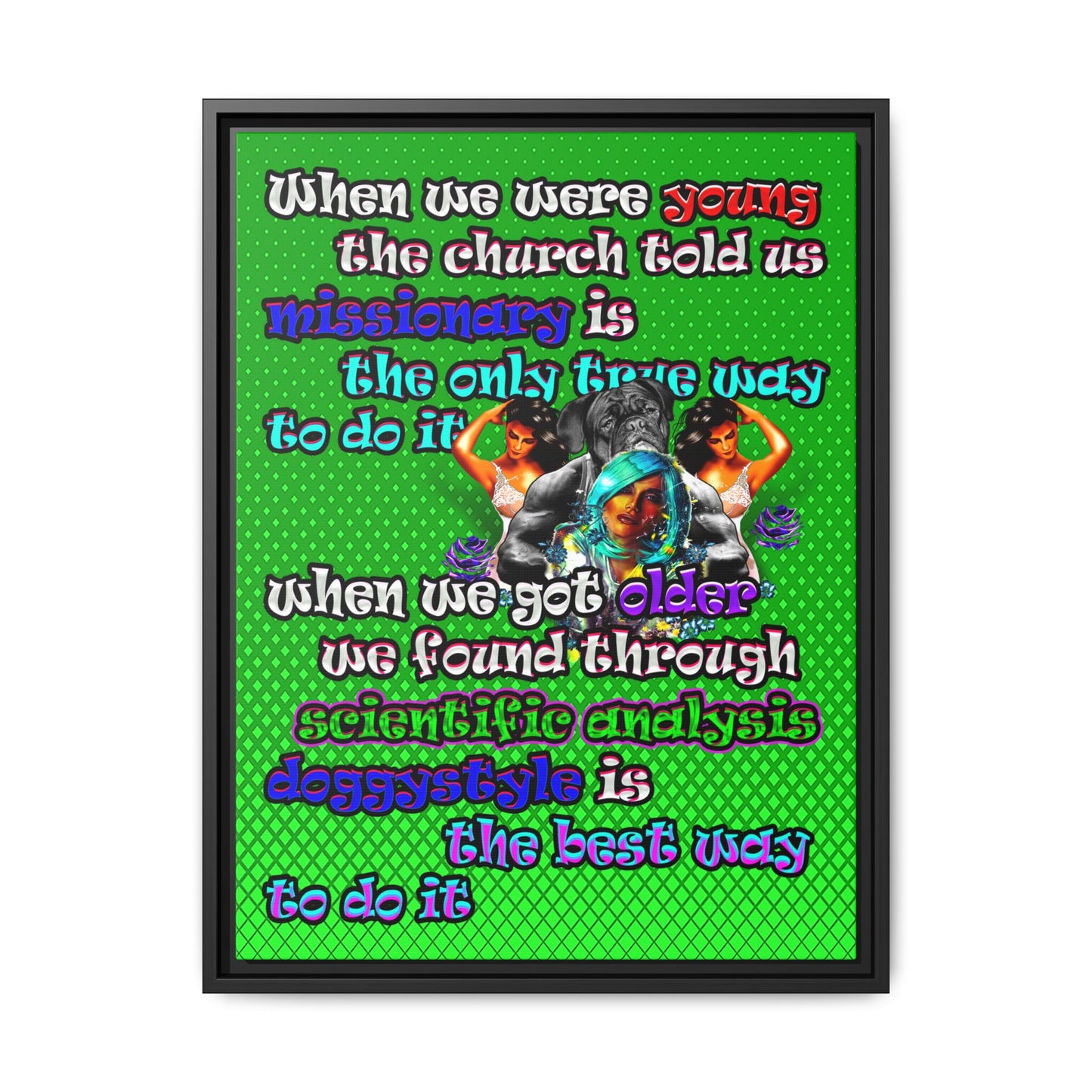 doggystyle - framed canvas art (logo green)