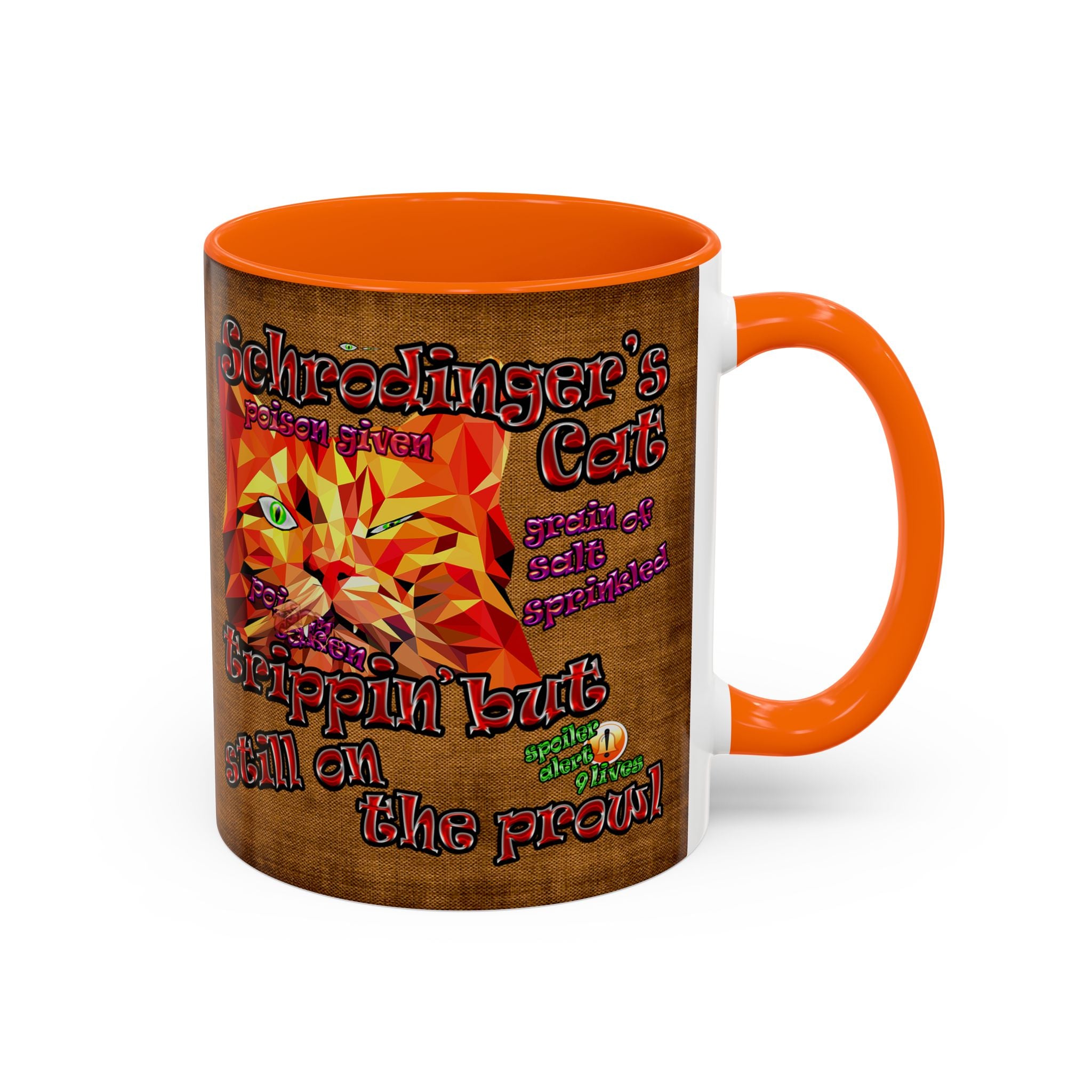 schrodinger's cat - Accent Mug (brown papyrus)