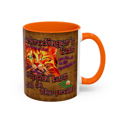 schrodinger's cat - Accent Mug (brown papyrus)