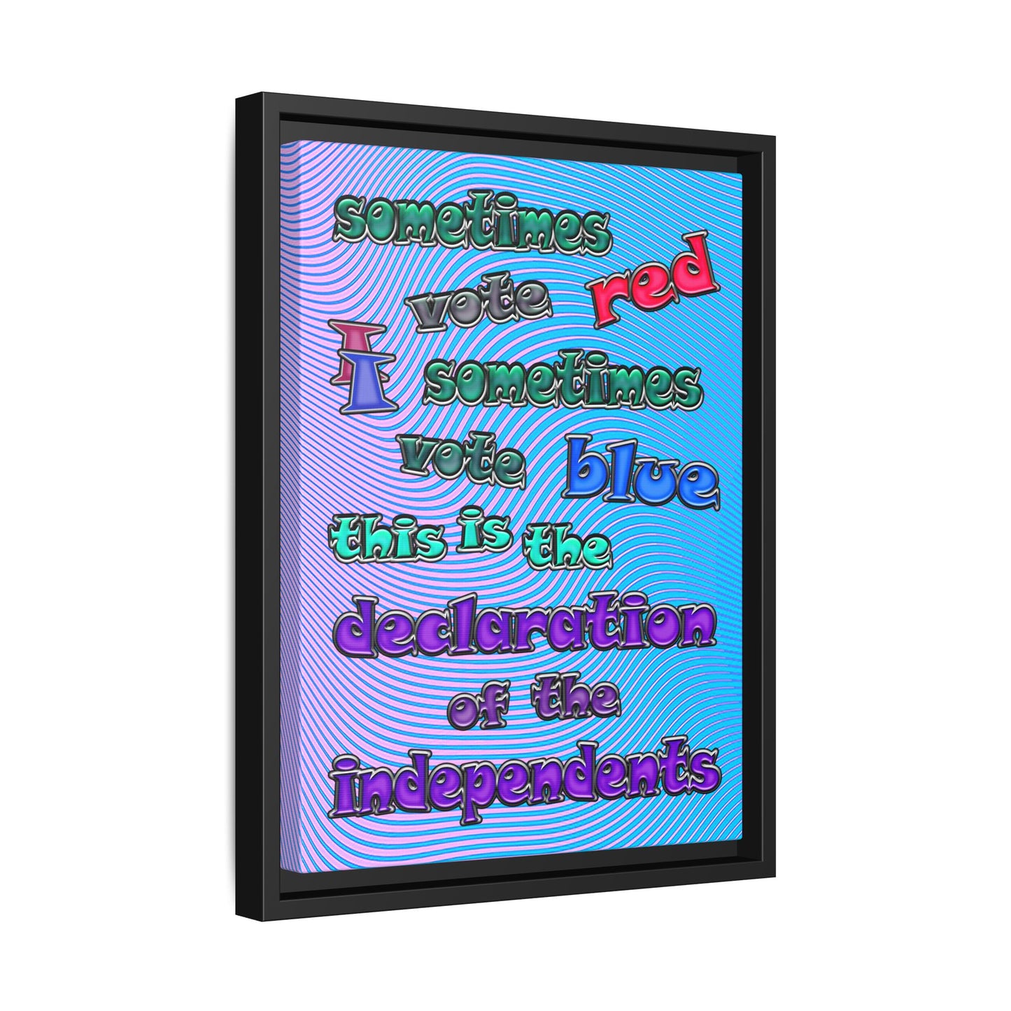 declaration of the independents - framed canvas art (light blue-purple wave)