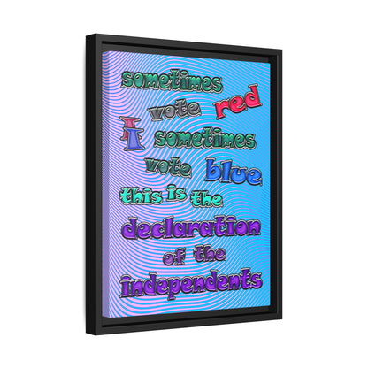 declaration of the independents - framed canvas art (light blue-purple wave)