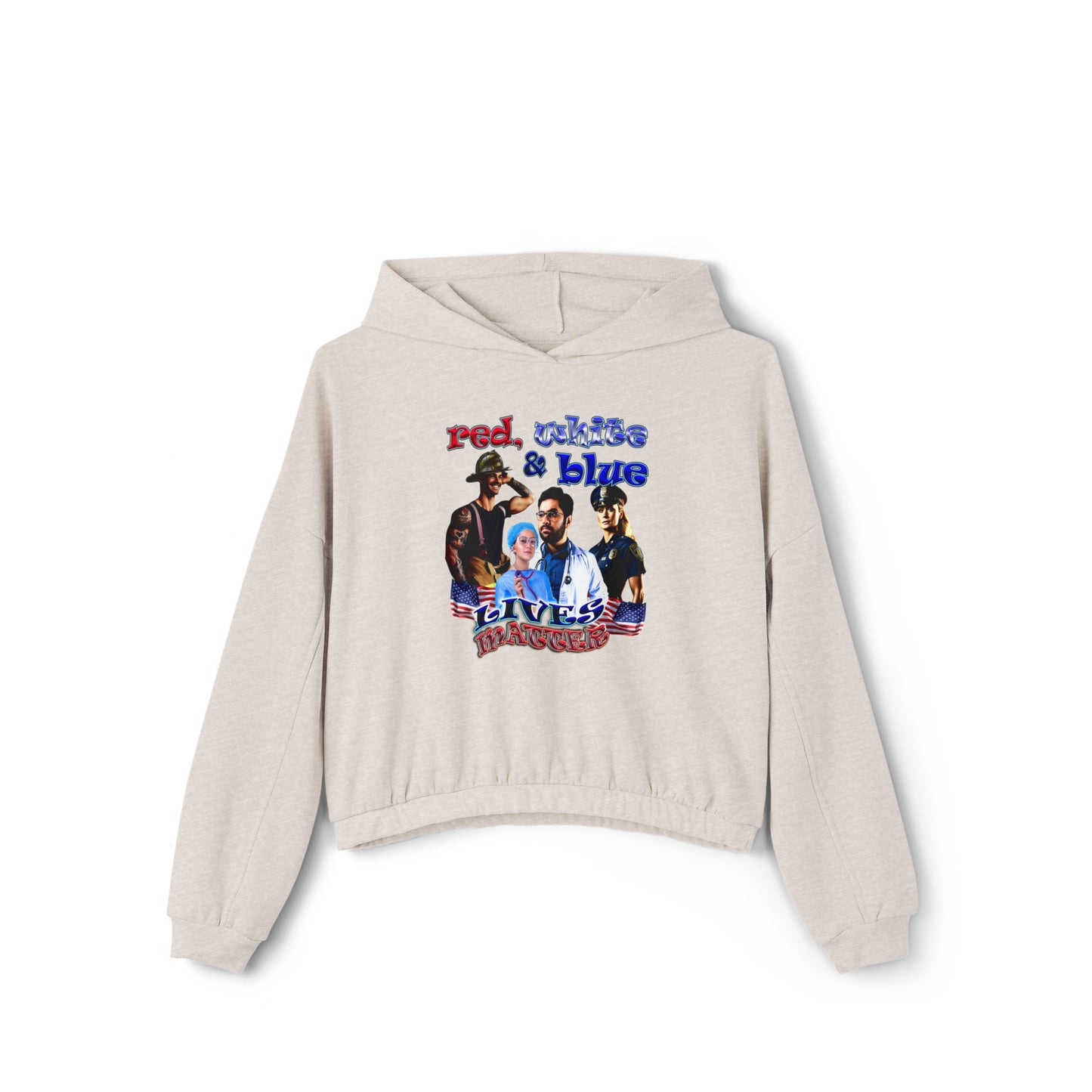 rw&b lives matter - Women's Cinched Bottom Hoodie
