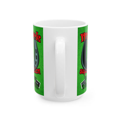 my luck - White Mug (green turf)