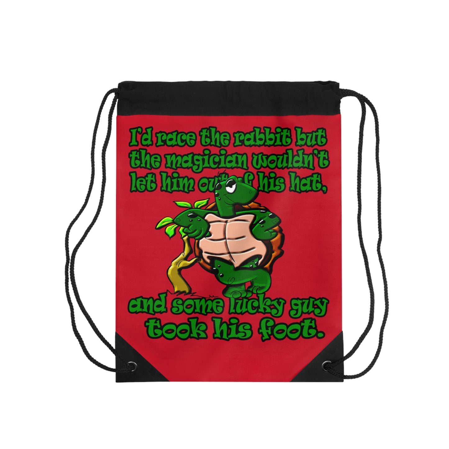 turtle race - Drawstring Bag (dark red)
