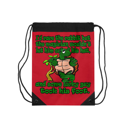 turtle race - Drawstring Bag (dark red)
