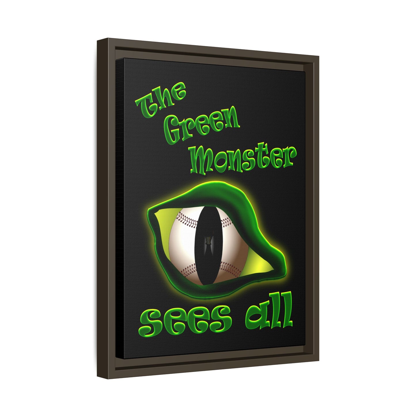 green monster - framed canvas art (black)