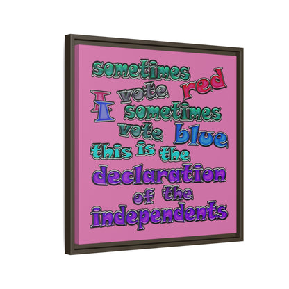 declaration of the independents - framed canvas art (light pink)