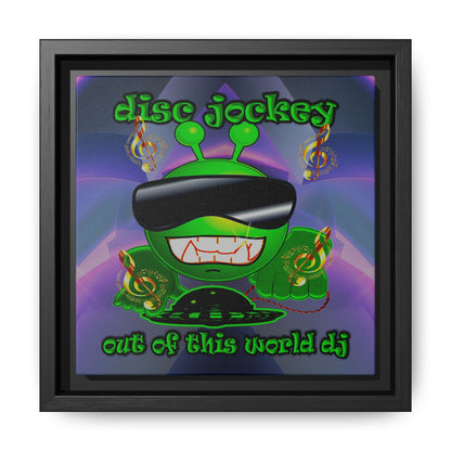 disc jockey - framed canvas art (grey-pink wave)