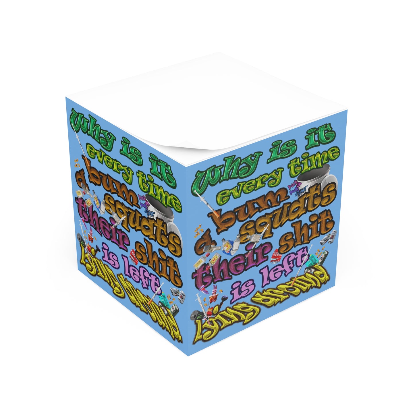 the bum's shit - note cube (light blue)