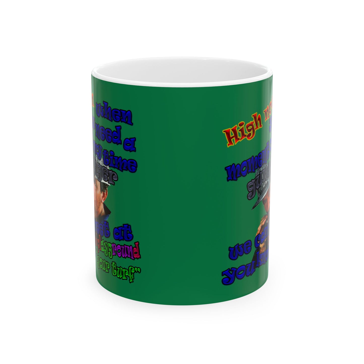 high noon - White Mug (dark green)