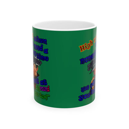 high noon - White Mug (dark green)