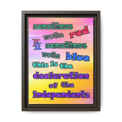 declaration of the independents - framed canvas art (color blur)