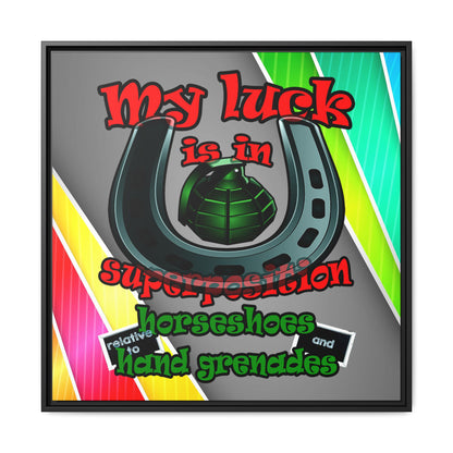 my luck - framed canvas art (rainbow split)