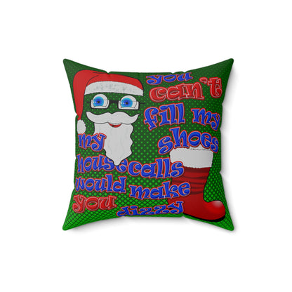 santa's shoes - Spun Polyester Square Pillow - (logo green)