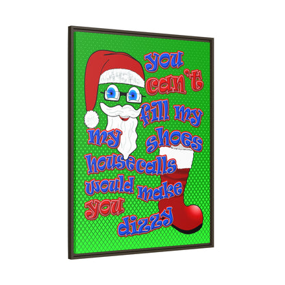 santa's shoes - framed canvas art (logo green)