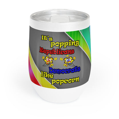 popping like popcorn - Chill Wine Tumbler (rainbow split)