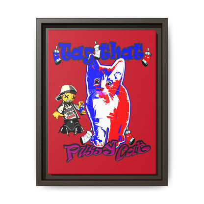 tag that - framed canvas art (dark red)