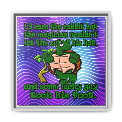 turtle race - framed canvas art (purple wave)