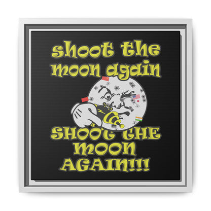 shoot the moon again - framed canvas art (black)