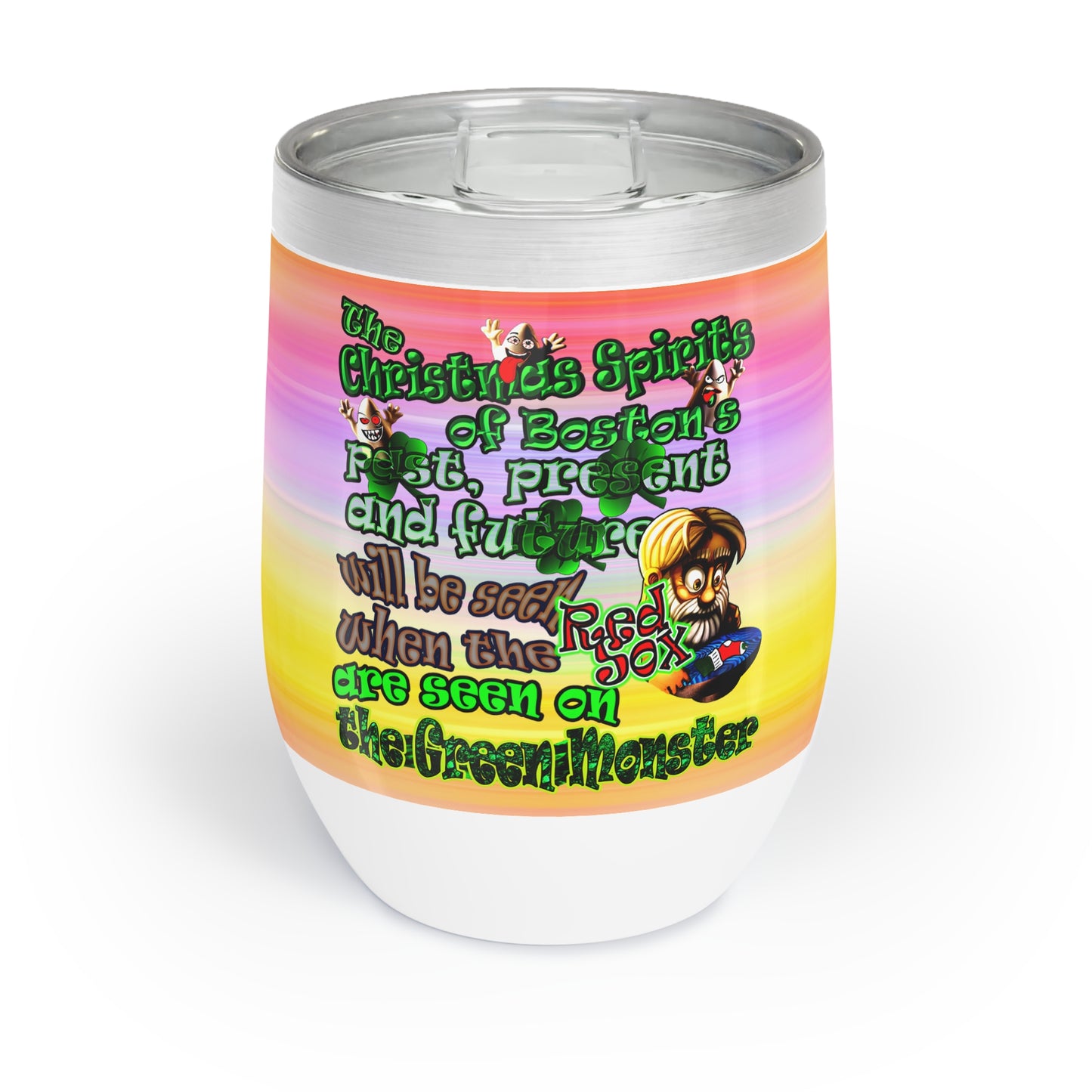 christmas spirits of boston - Chill Wine Tumbler (color blur)
