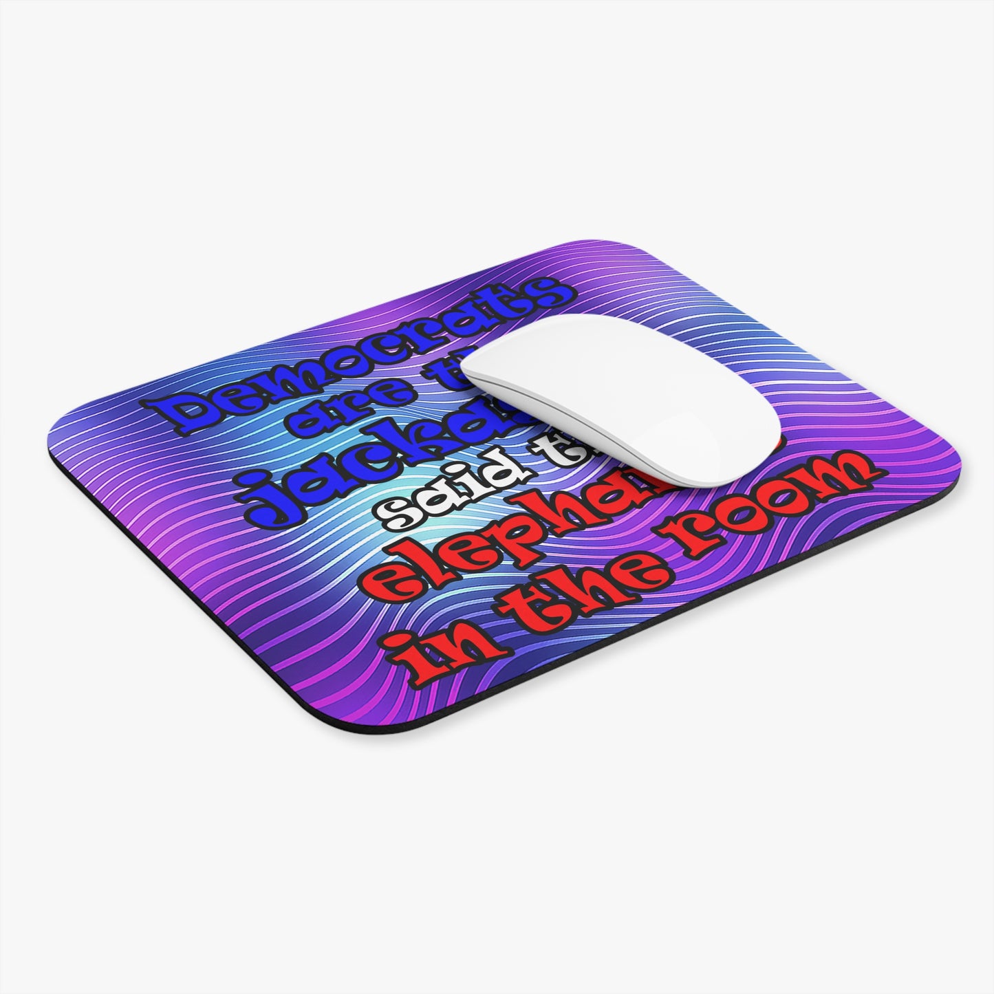 donkeys and elephants - Mouse Pad (Rectangle) (purple wave)