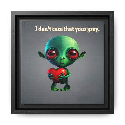 I don't care that your grey - framed canvas art (grey-light grey)