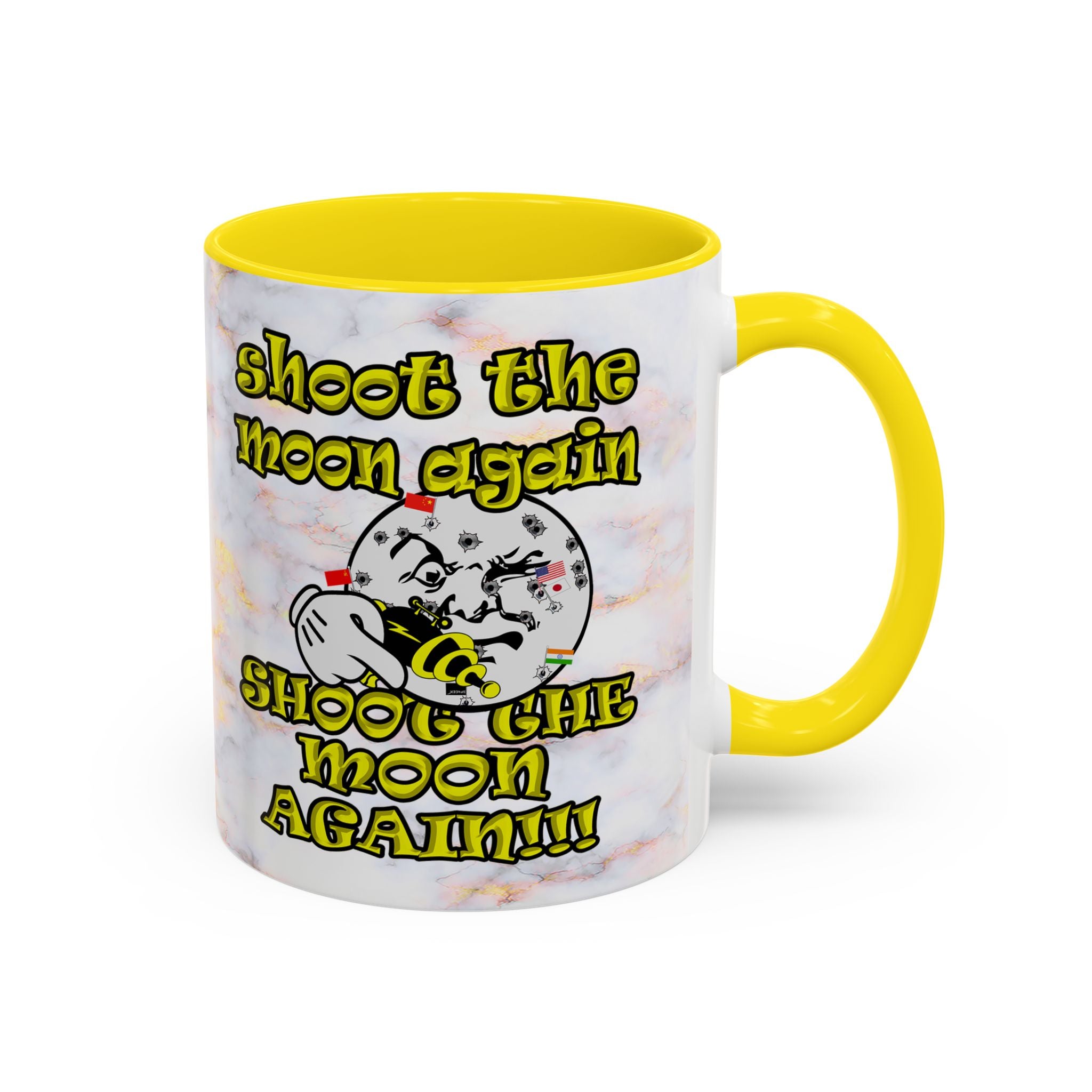 shoot the moon again - Accent Mug (white marble)