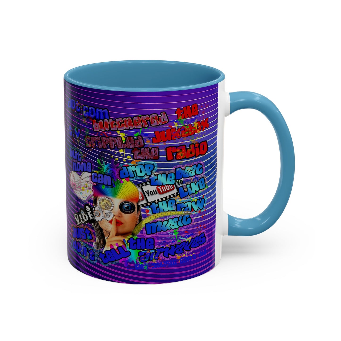 drop the beat - Accent Mug (purple wave)