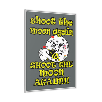 shoot the moon again - framed canvas art (dark grey)