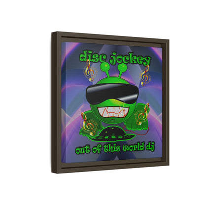 disc jockey - framed canvas art (grey-pink wave)