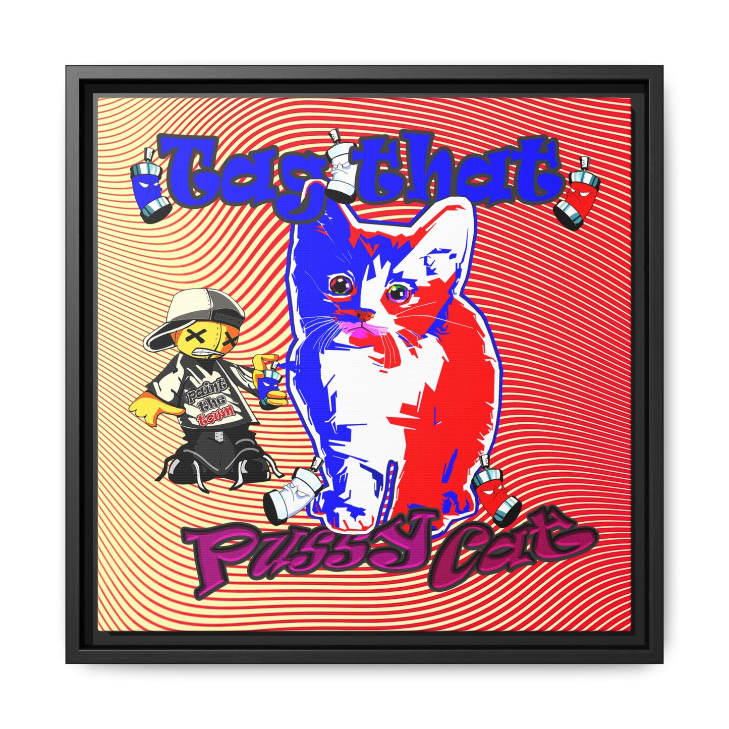 tag that - framed canvas art (yellow-orange wave)