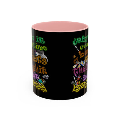 the bum's shit - Accent Mug (black)