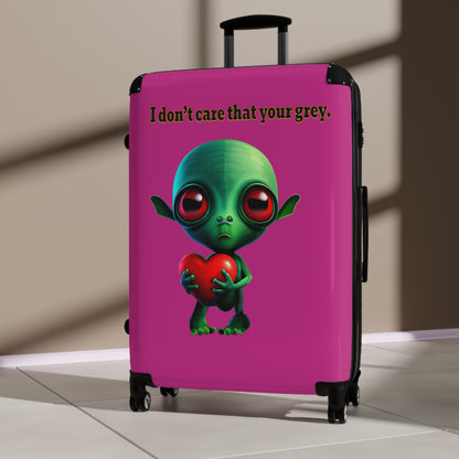 I don't care that your grey - Suitcase (pink)