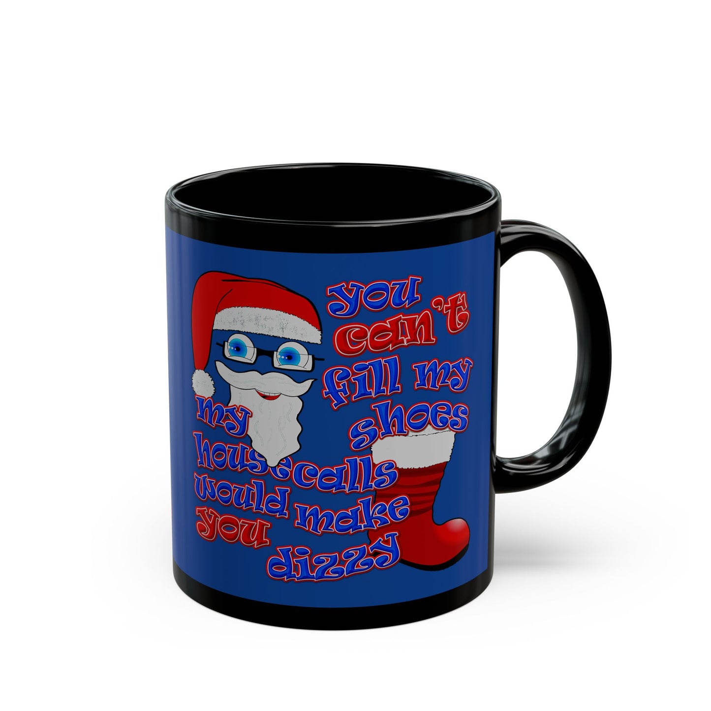 santa's shoes - Black Mug (dark blue)