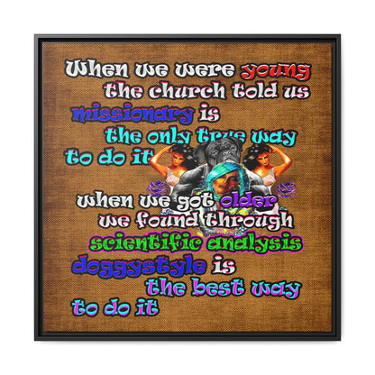 doggystyle - framed canvas art (brown papyrus)