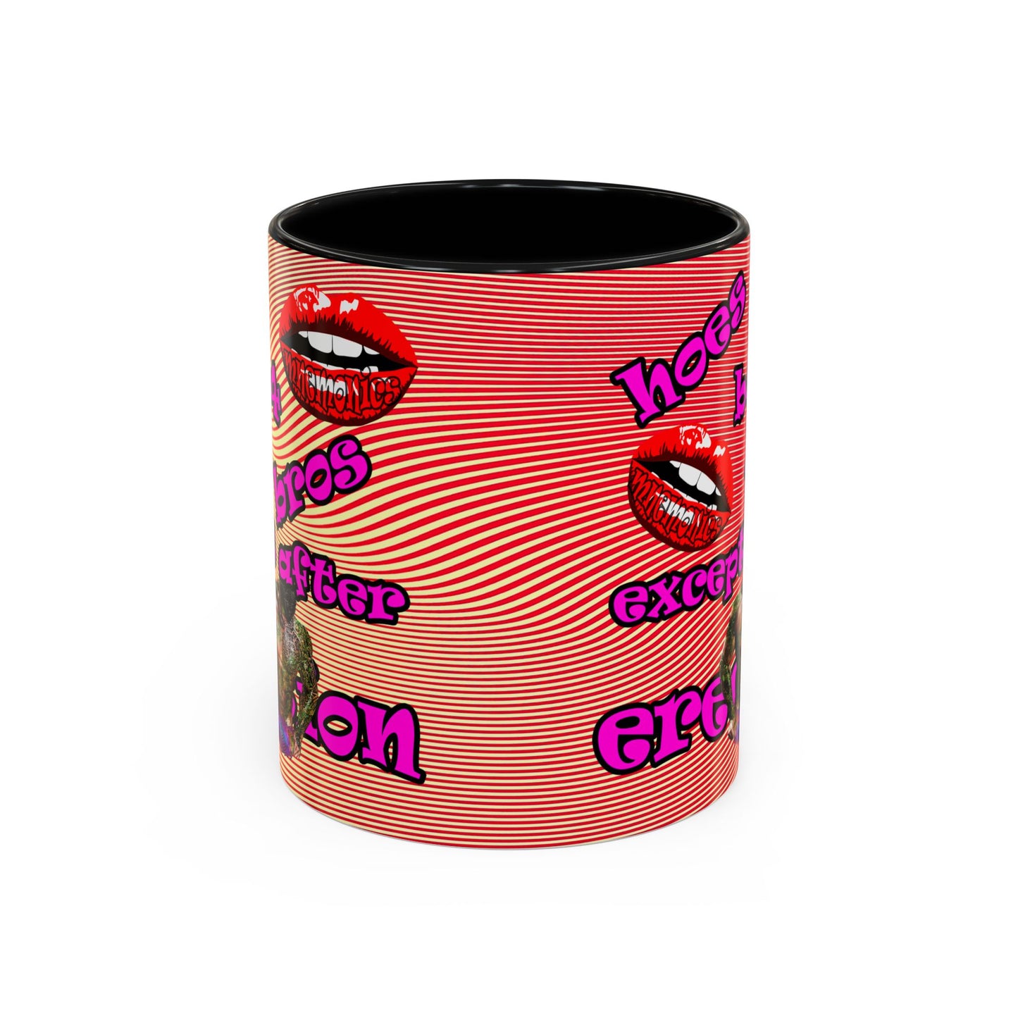 hoes b4 bros - Accent Mug (yellow-orange wave)