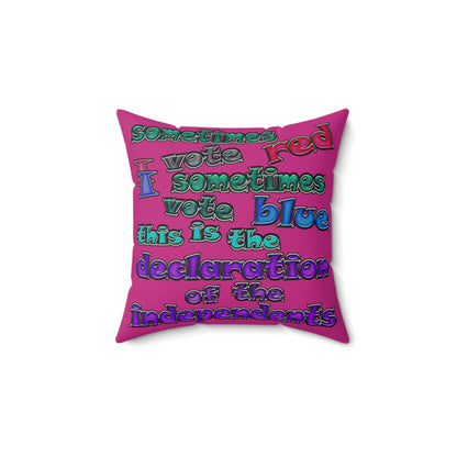 declaration of the independents - Faux Suede Square Pillow - (pink)