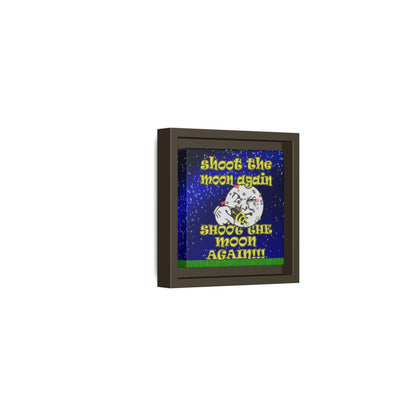 shoot the moon again - framed canvas art ('snoops' background)