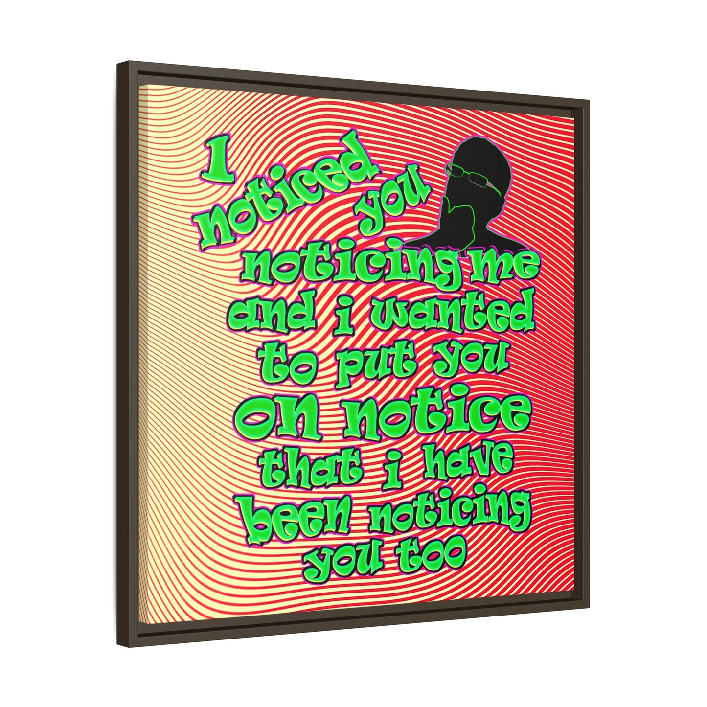 noticed you noticing - framed canvas art (yellow-orange wave)