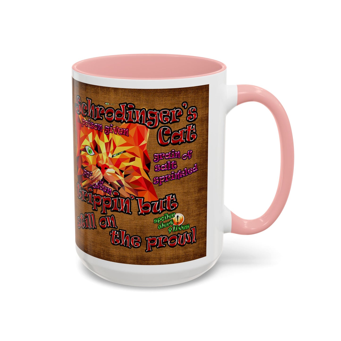schrodinger's cat - Accent Mug (brown papyrus)